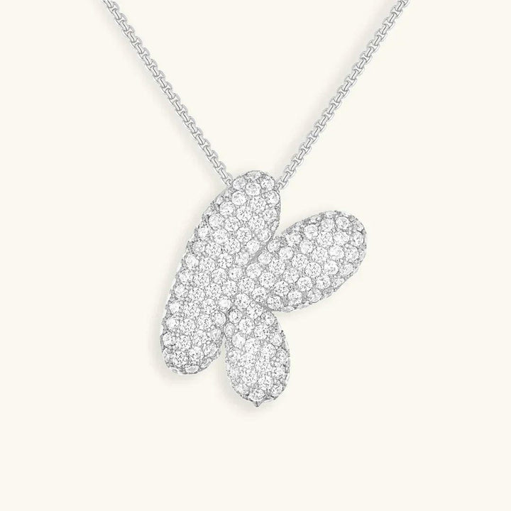 Bubble Initial Crystals Necklace