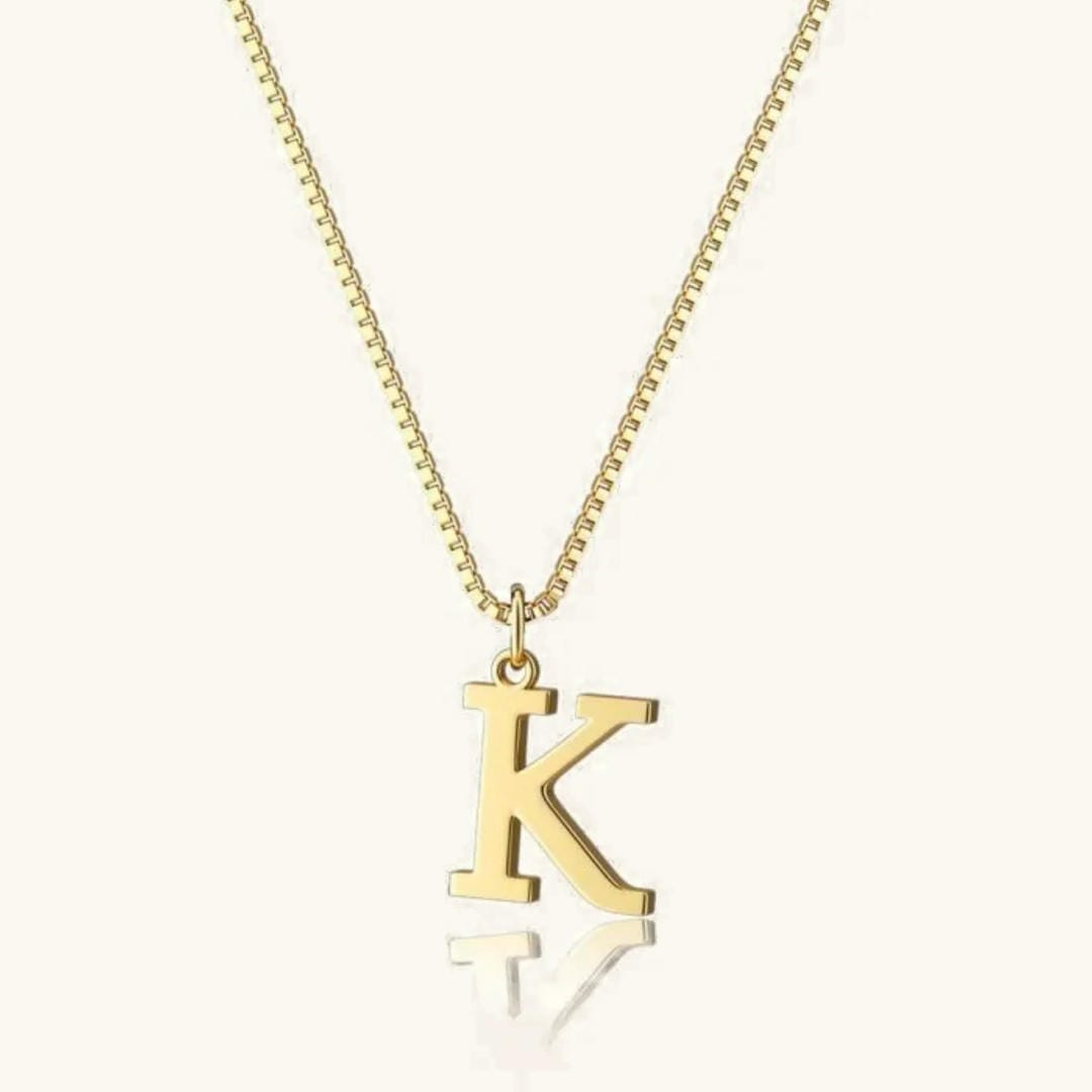 Vintage Letter Initial Gold Necklace