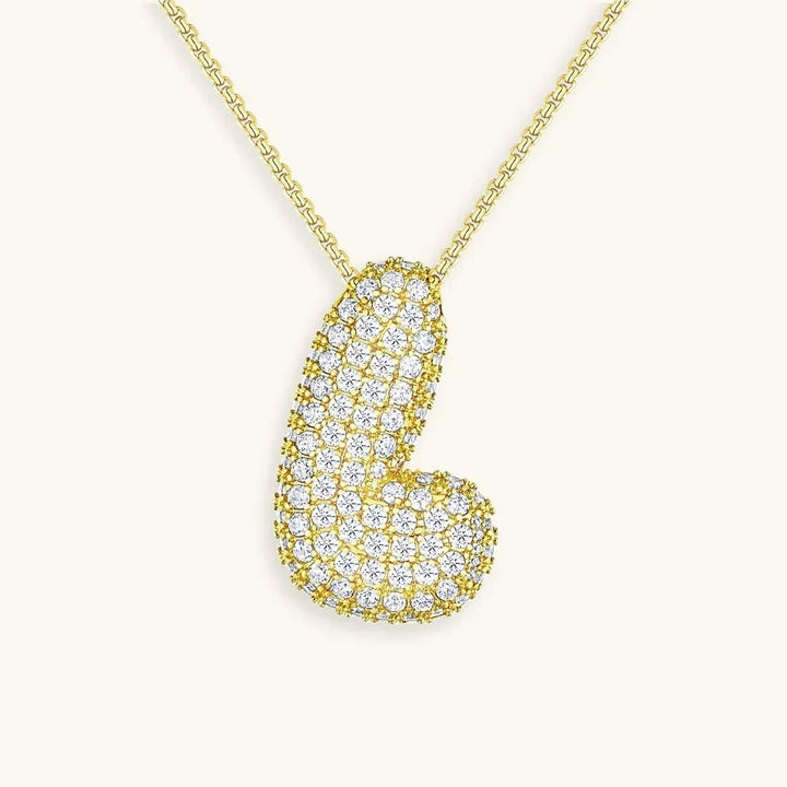 Bubble Initial Crystals Necklace