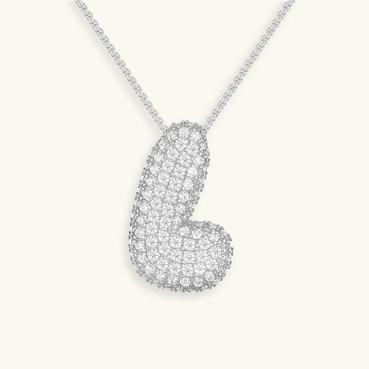 Bubble Initial Crystals Necklace
