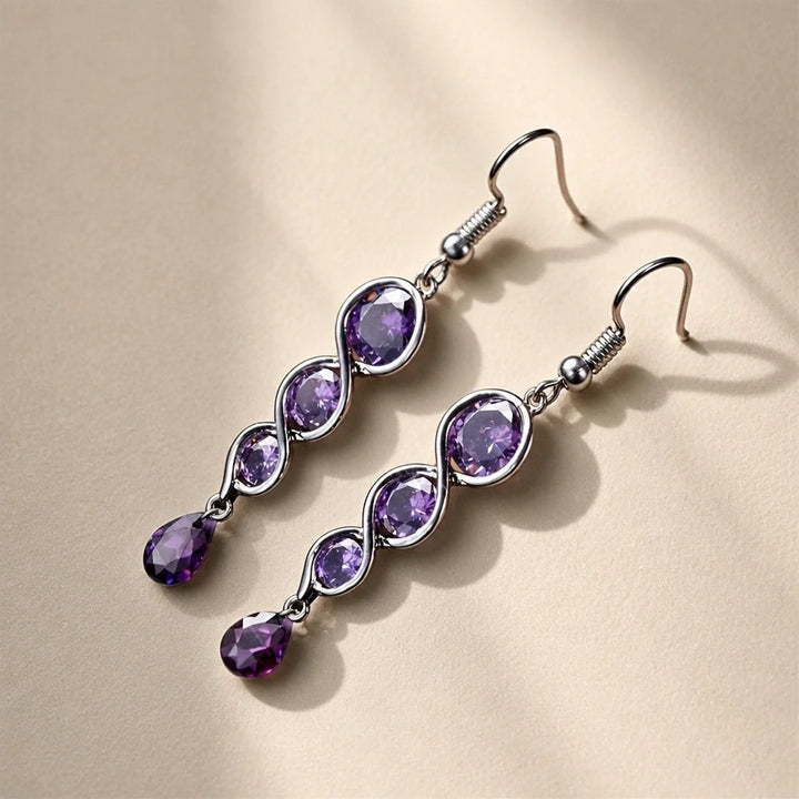 Linked Drop Silver Earrings