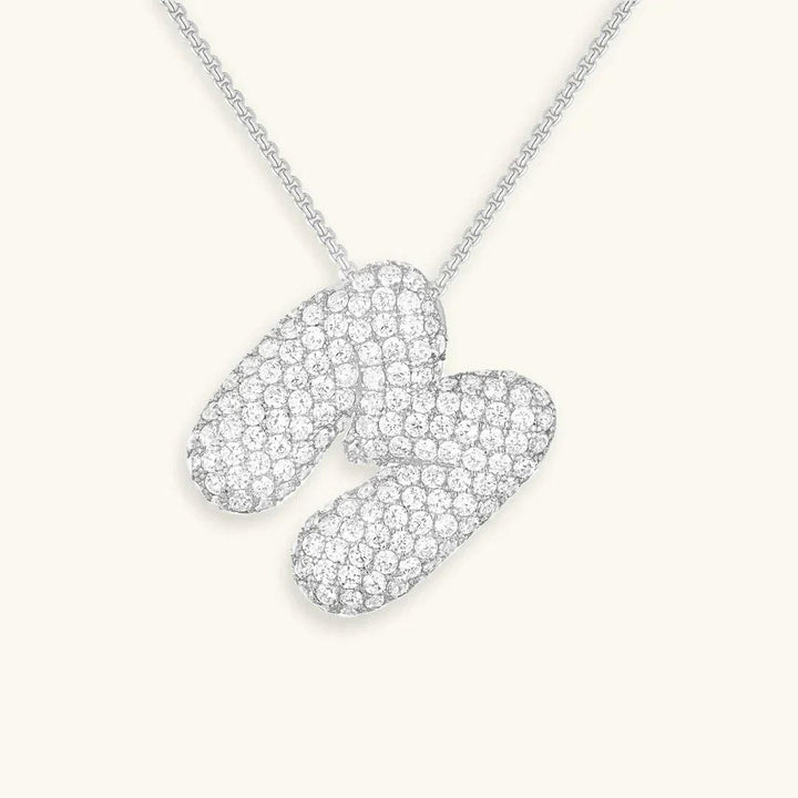 Bubble Initial Crystals Necklace
