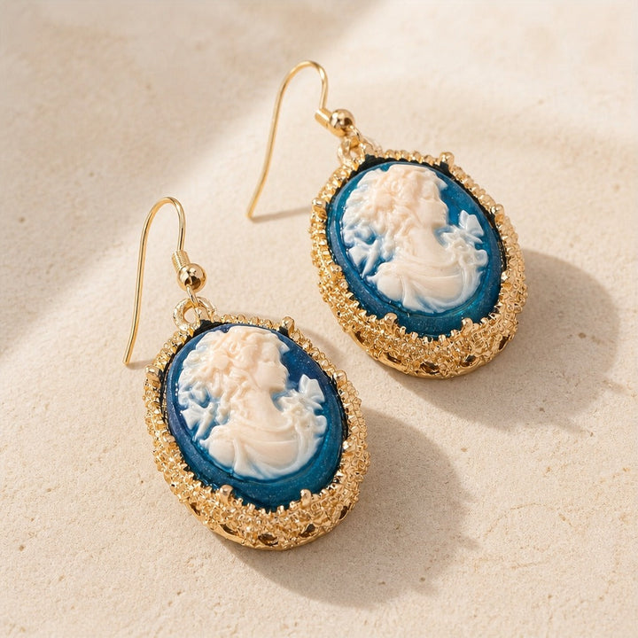 Minimalist Embossed Cameo Earrings