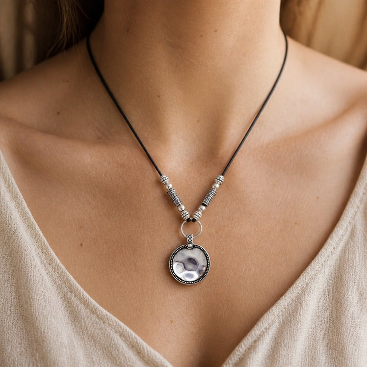 Minimalist Round Disc Pendant Necklace