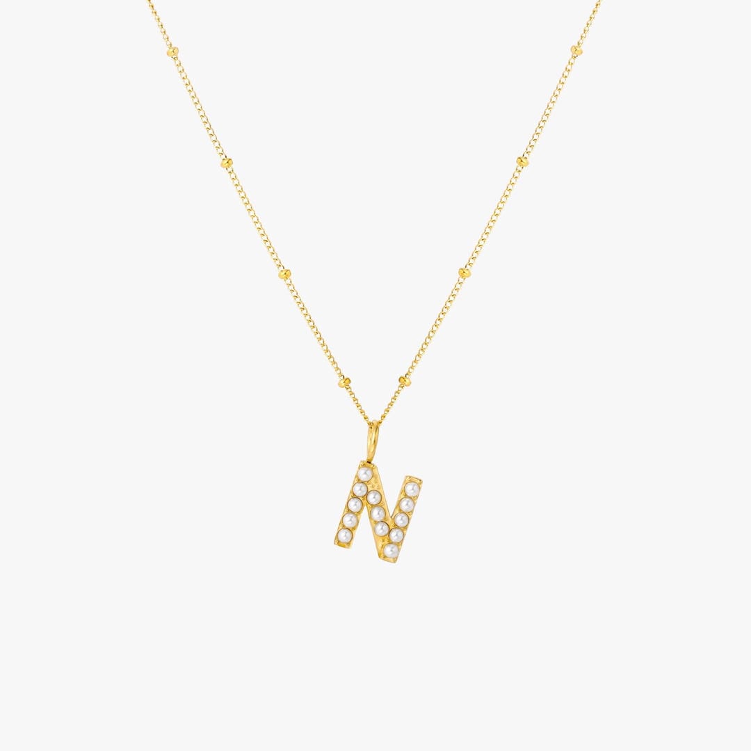 Pearl Initial Pendant Necklace