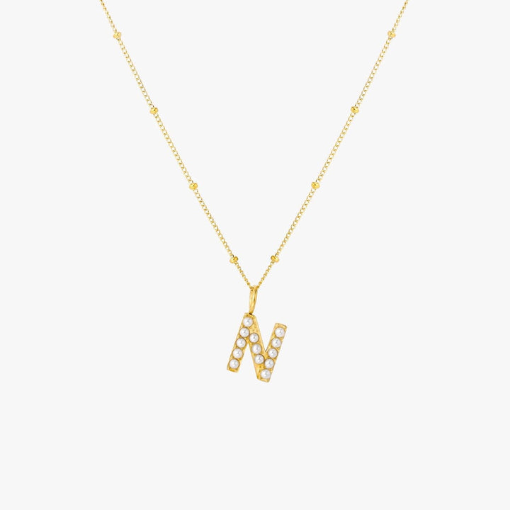 Pearl Initial Pendant Necklace