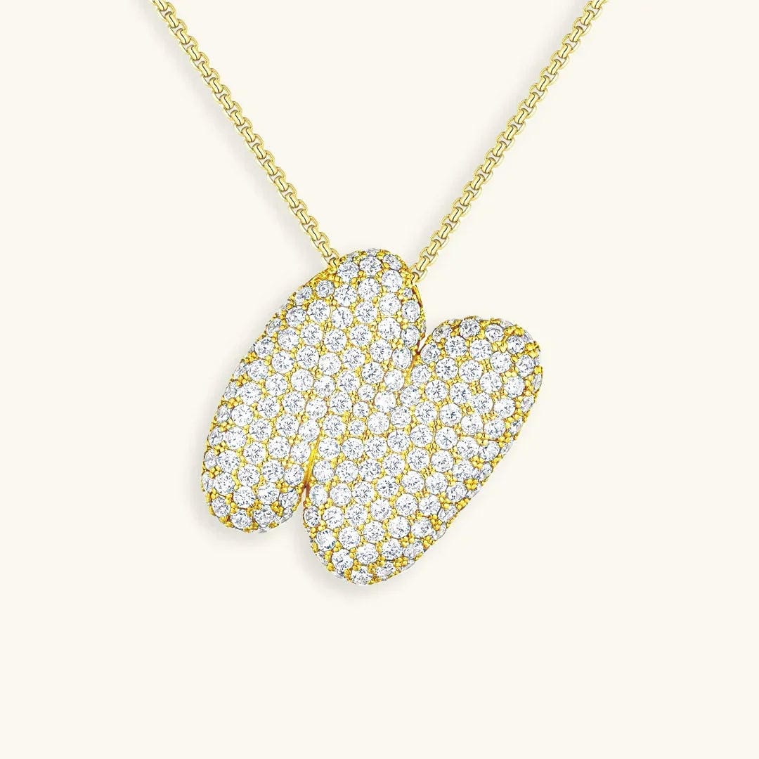 Bubble Initial Crystals Necklace