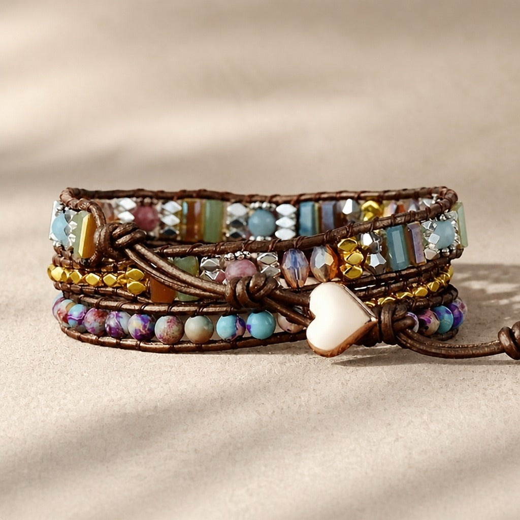 Natural Stones Boho Wrap Bracelet