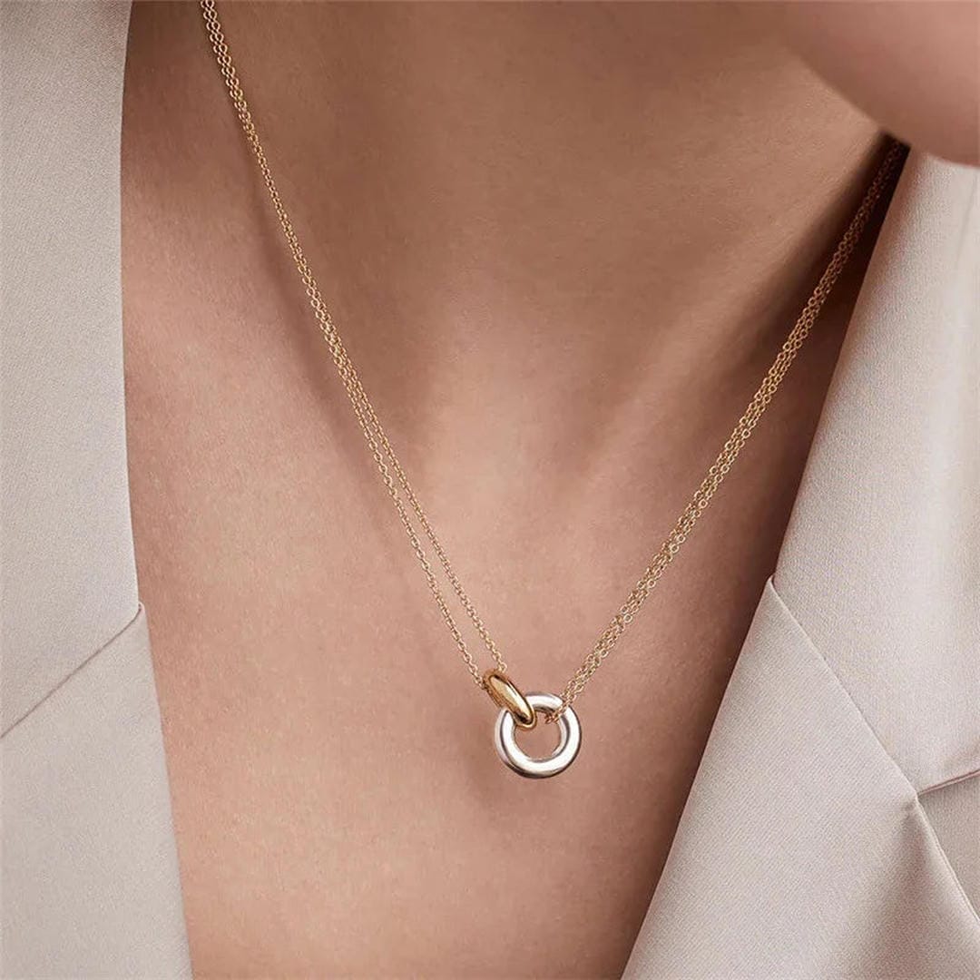 Dazzling Necklace With Ring Accent