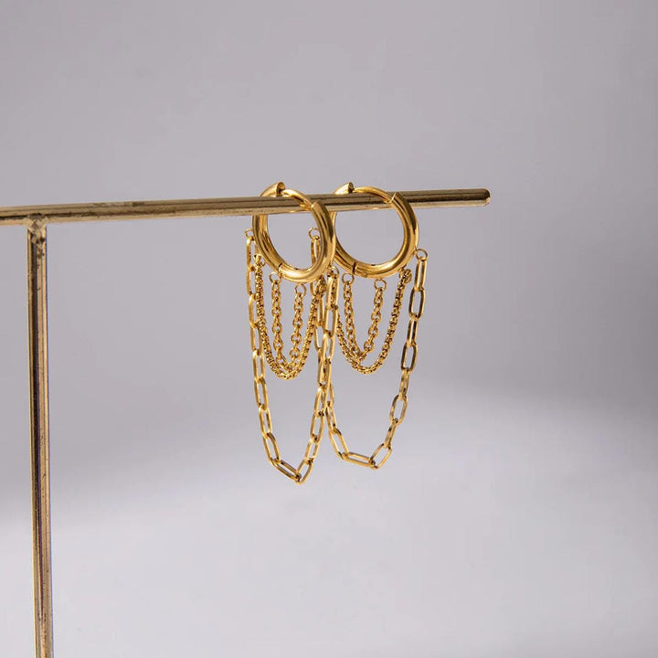 Gleaming Chain Hoop Earrings