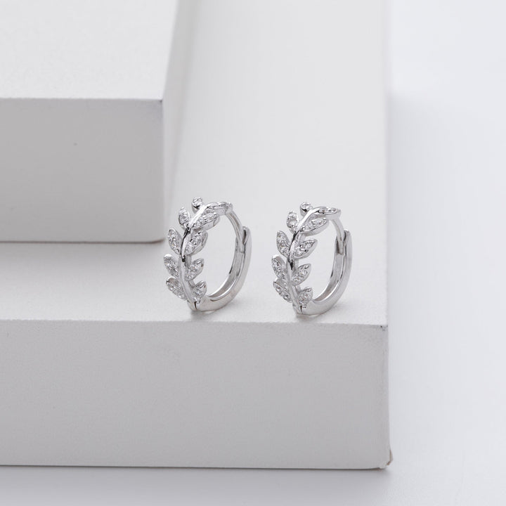 Zirconia Leaf Shaped Earrings