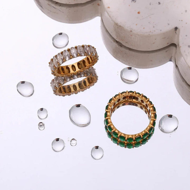 Crystals Simulant Gold Ring