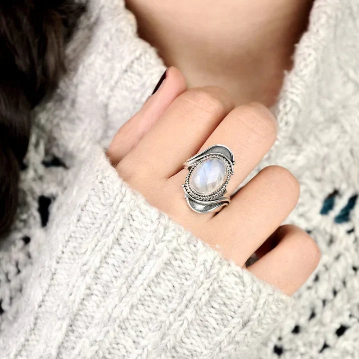 Elizabeth Moonstone Statement Ring