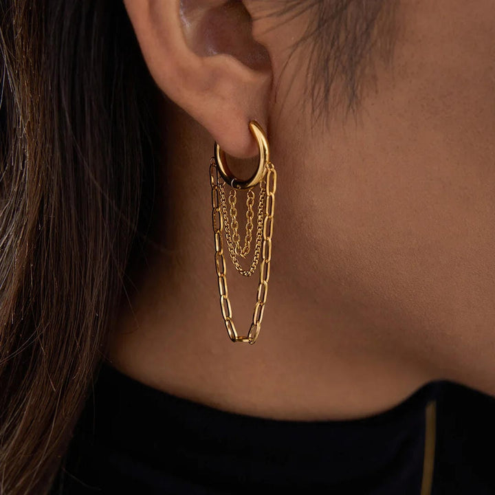 Gleaming Chain Hoop Earrings