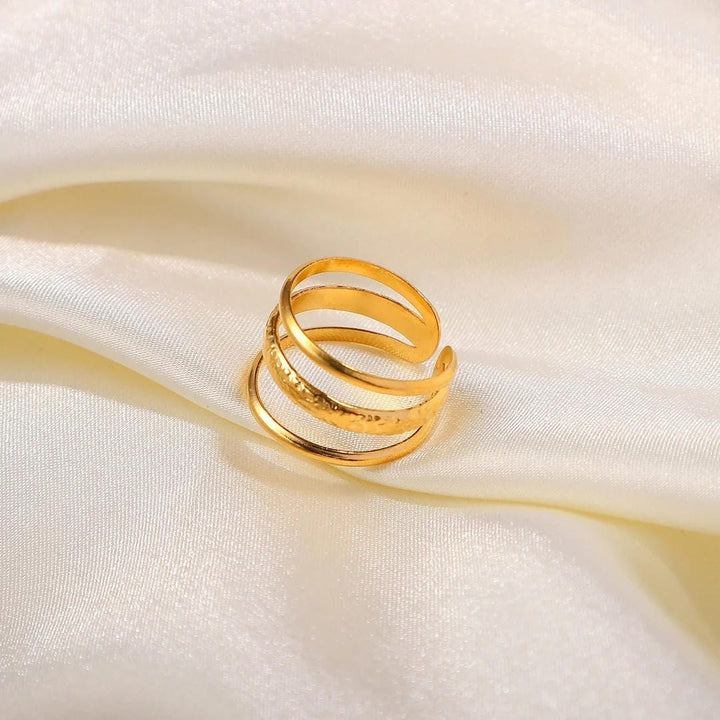 Veliora Radiant 3 Layer Gold Earrings