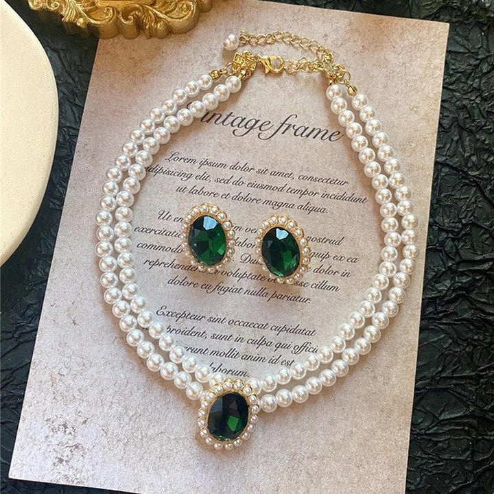 Imperial Emerald Pearl Set