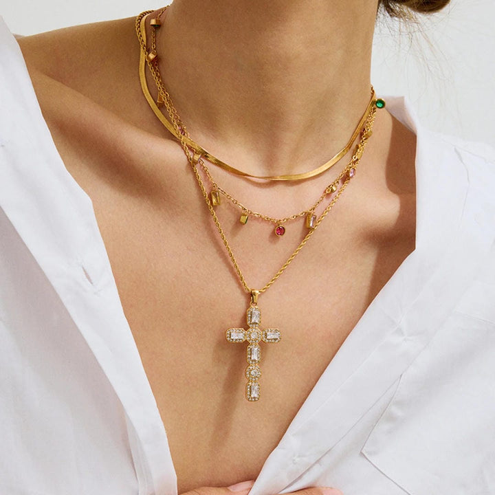 Radiant Gold Cross Necklace