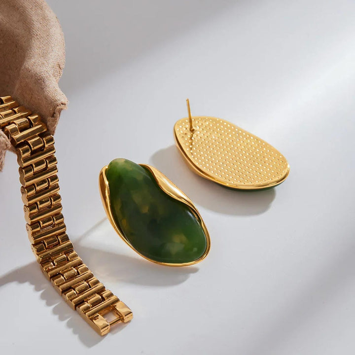 Timeless Polished Gemstone Earrings