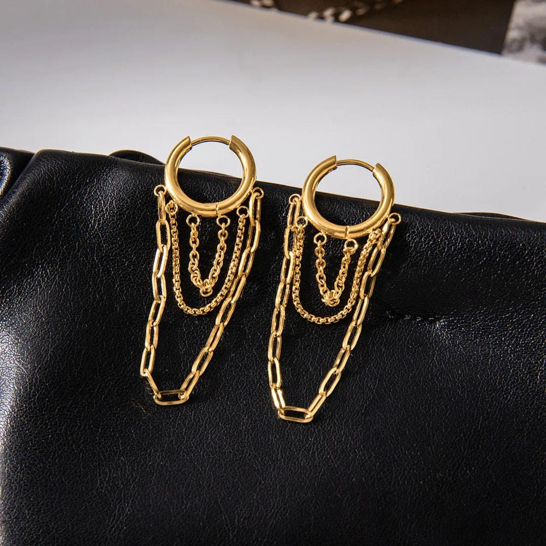 Gleaming Chain Hoop Earrings