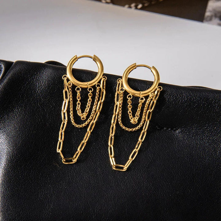 Gleaming Chain Hoop Earrings