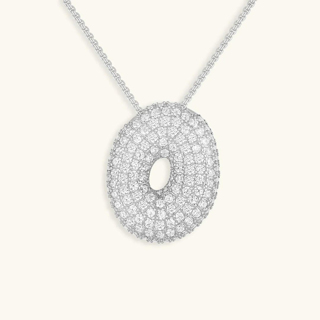 Bubble Initial Crystals Necklace
