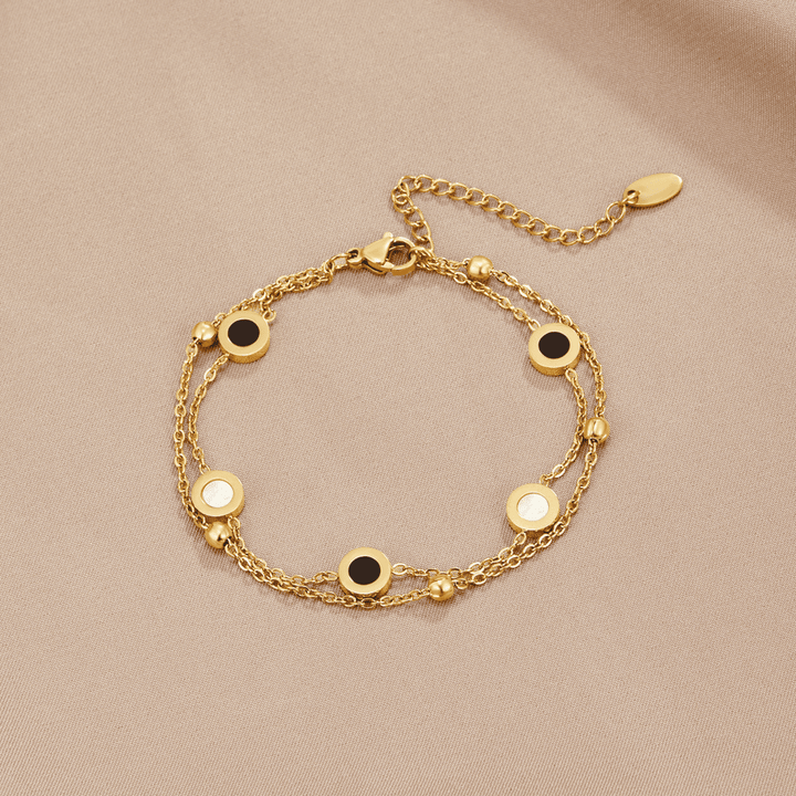 Muse Onyx &amp; White Stone Bracelet