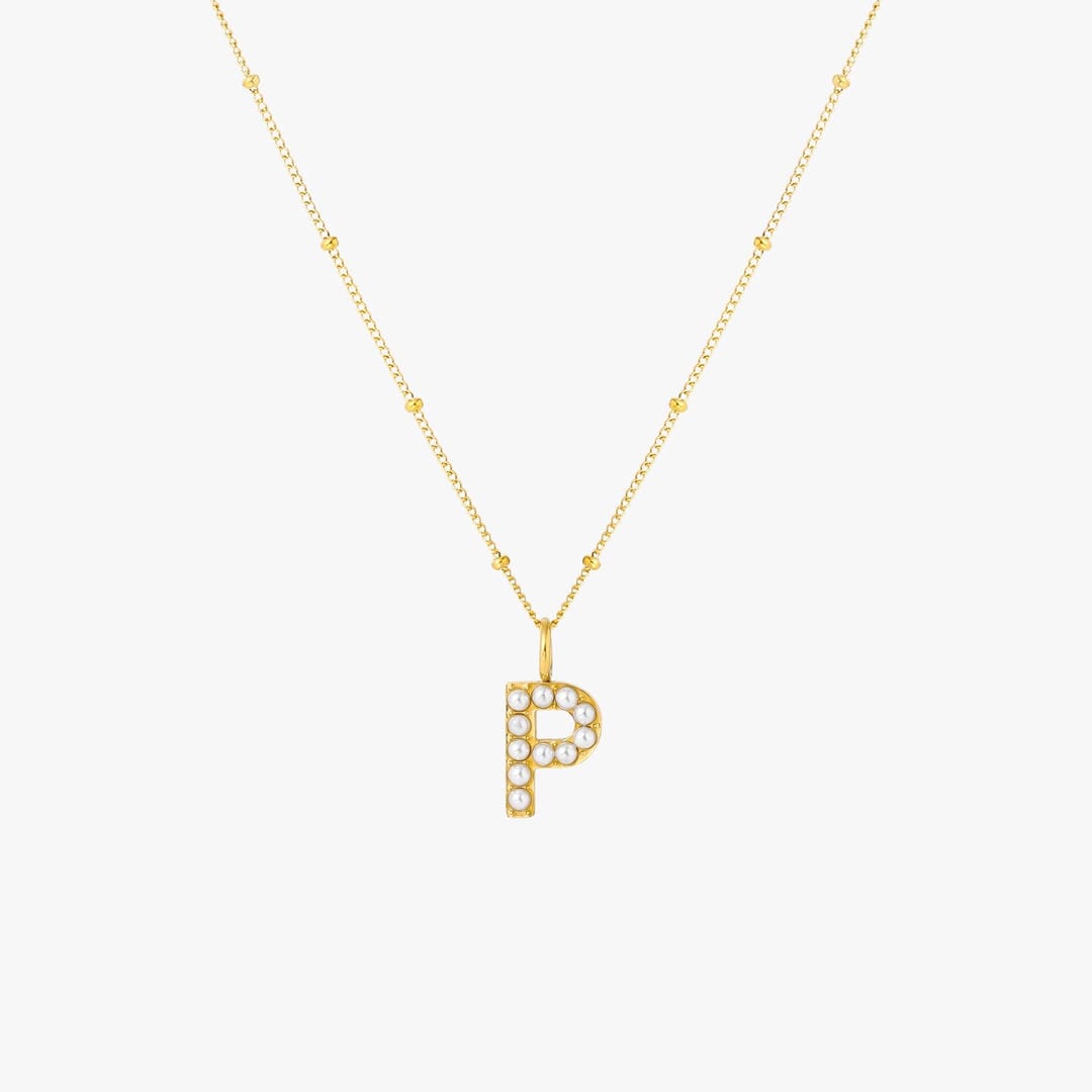 Pearl Initial Pendant Necklace
