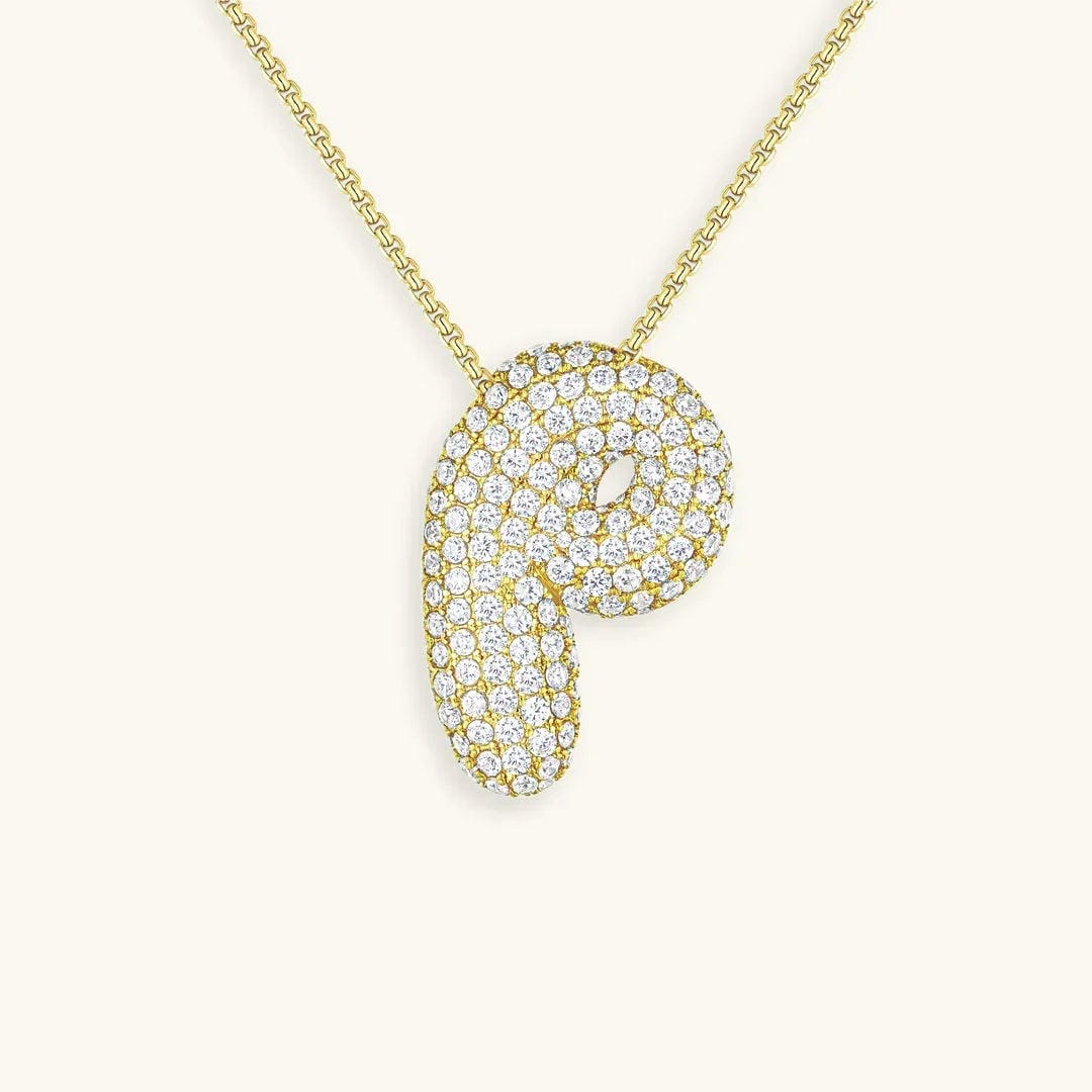 Bubble Initial Crystals Necklace