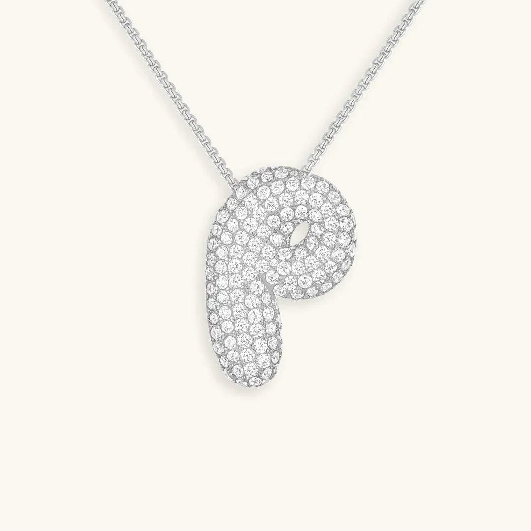 Bubble Initial Crystals Necklace