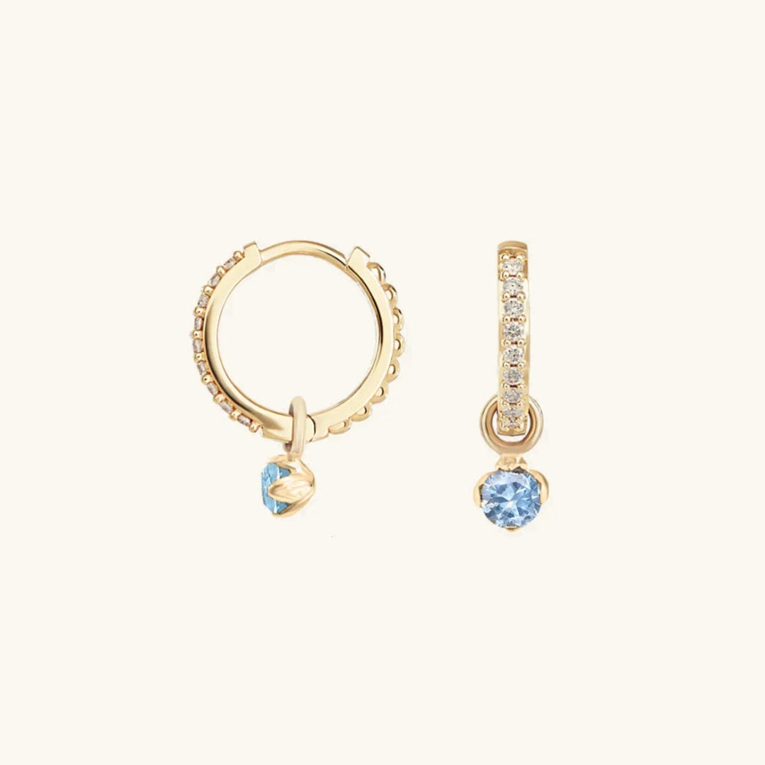Modern Accent Crystal Hoops