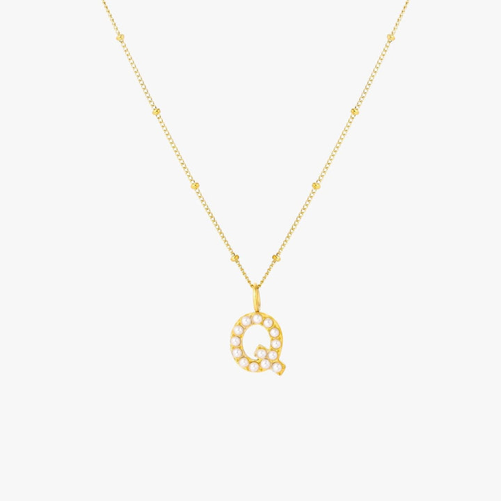Pearl Initial Pendant Necklace
