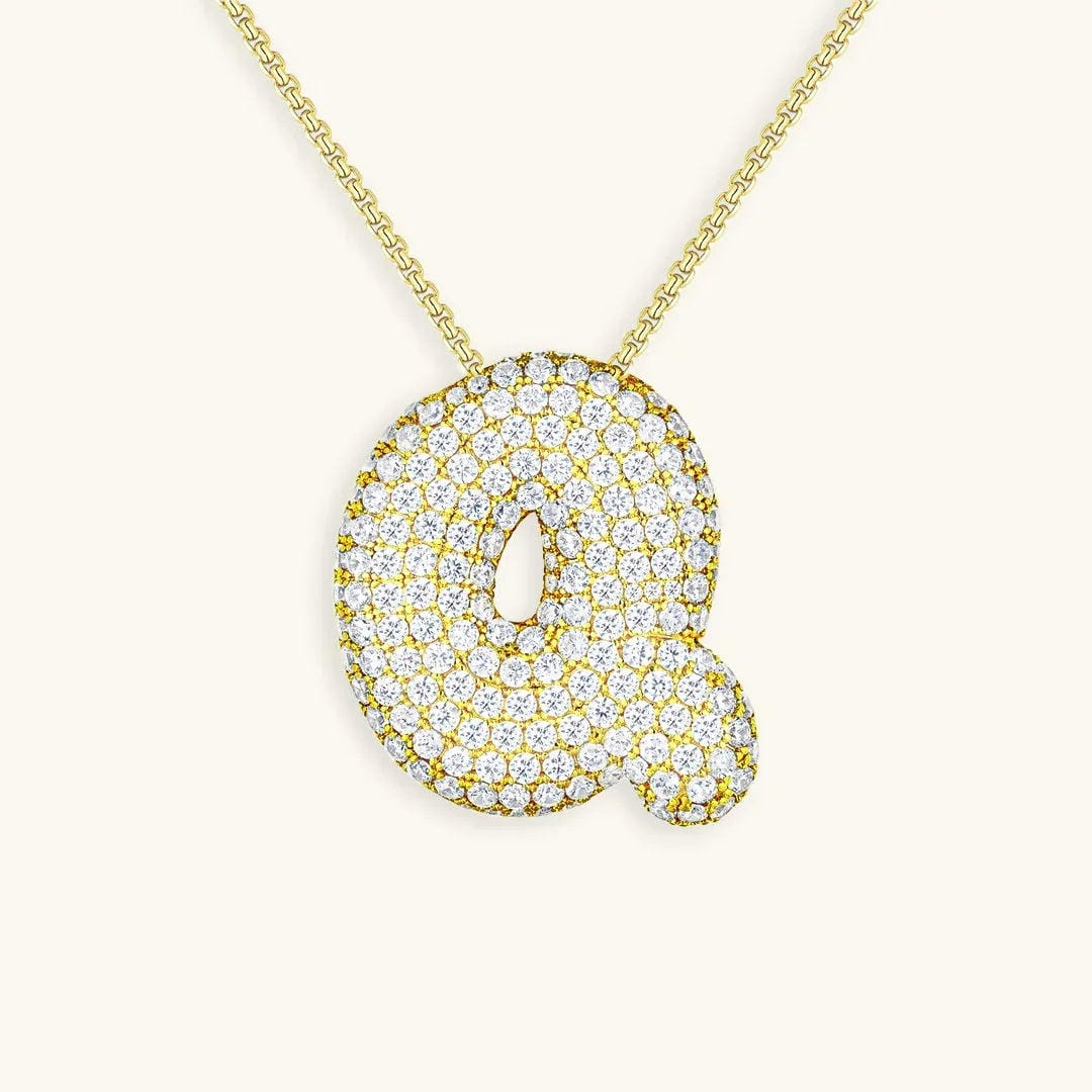 Bubble Initial Crystals Necklace