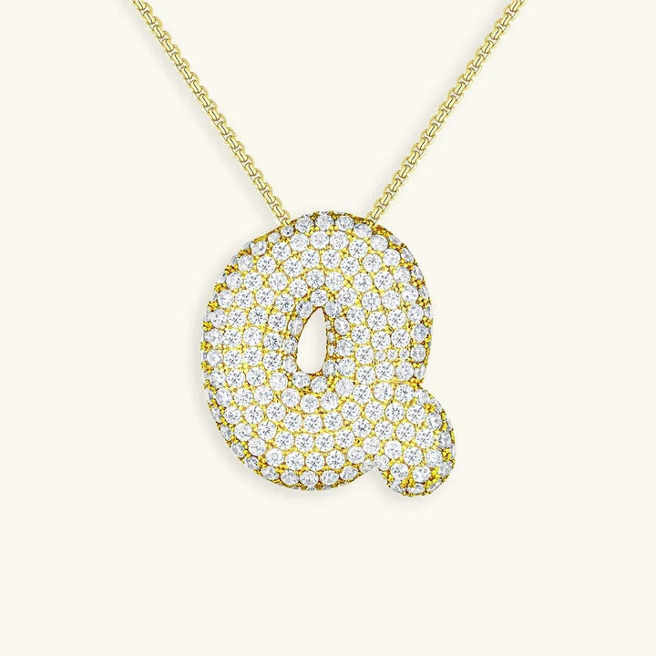 Bubble Initial Crystals Necklace
