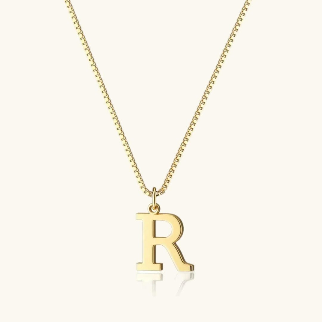 Vintage Letter Initial Gold Necklace