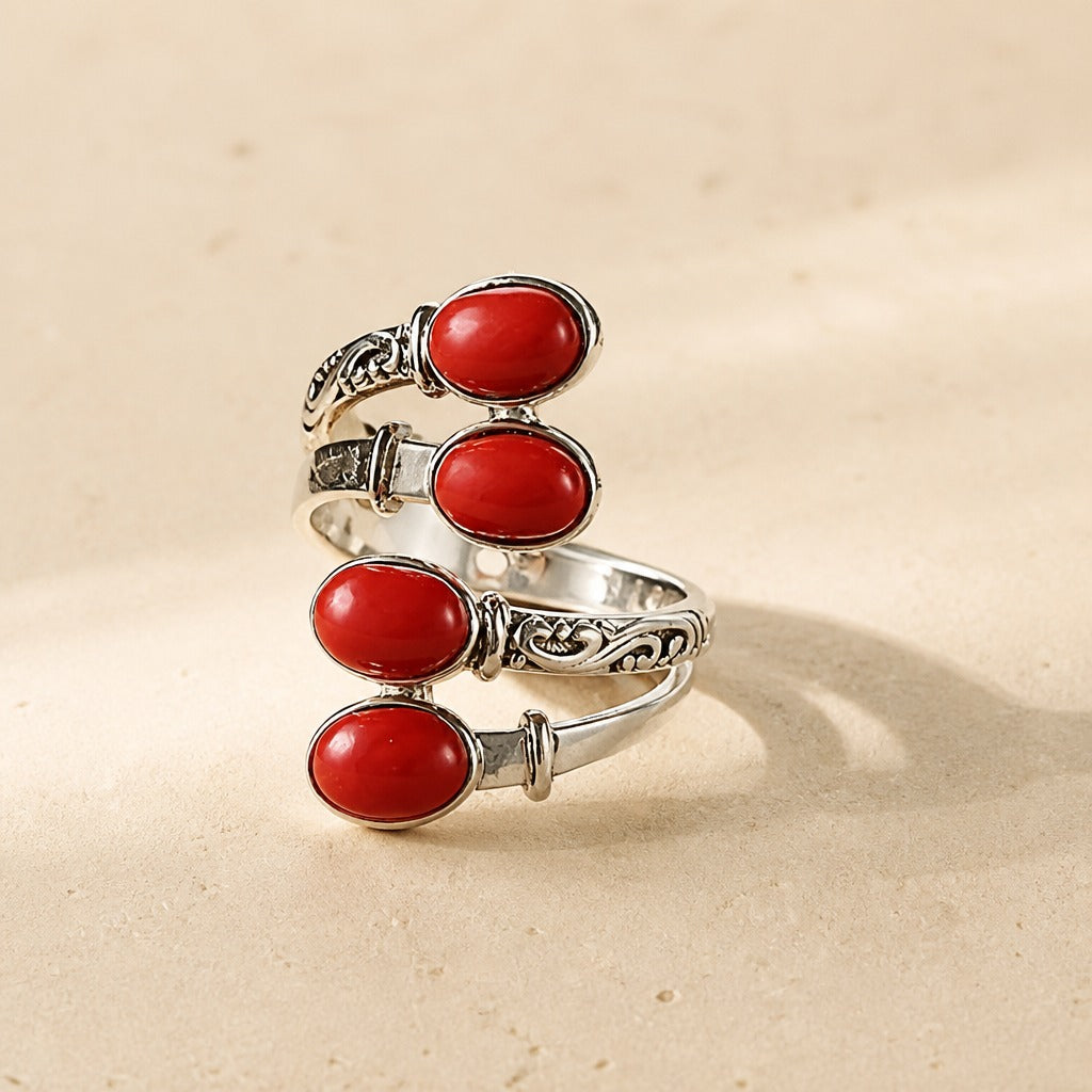 Red Agate Vintage Ring