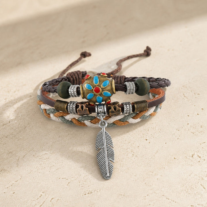 Retro Layered Leather Boho Bracelet