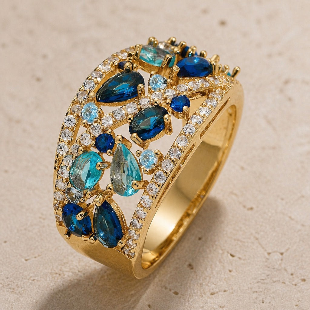 Retro Pavé Marquise Cluster Ring