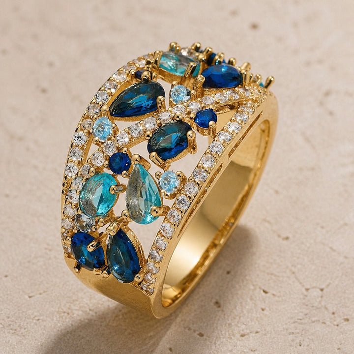 Retro Pavé Marquise Cluster Ring