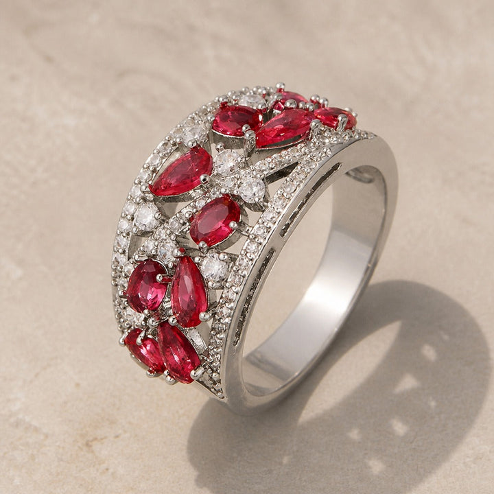 Retro Pavé Marquise Cluster Ring