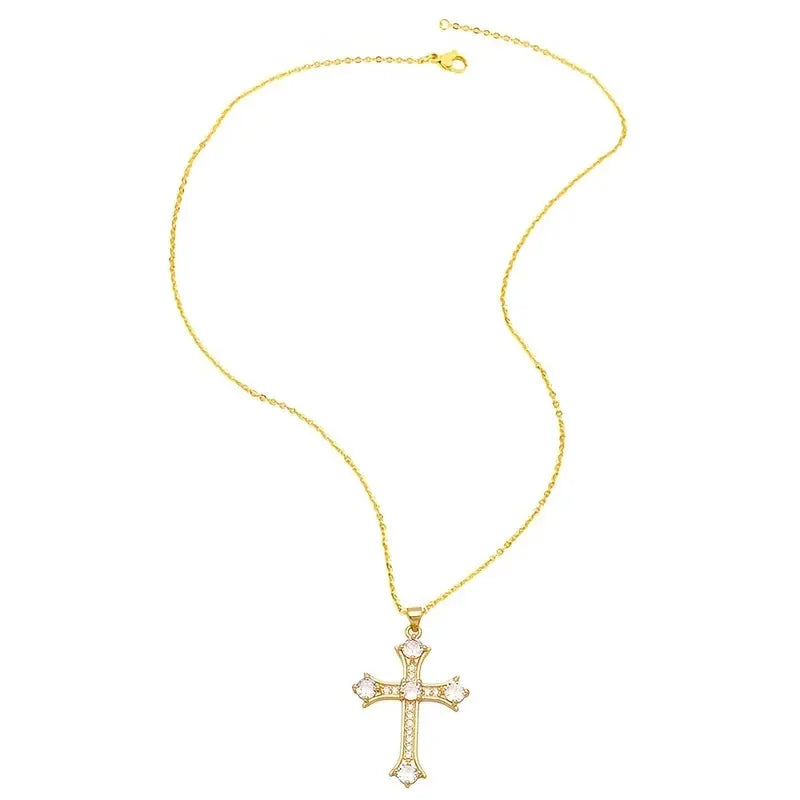 Exquisite Zirconia Cross Necklace