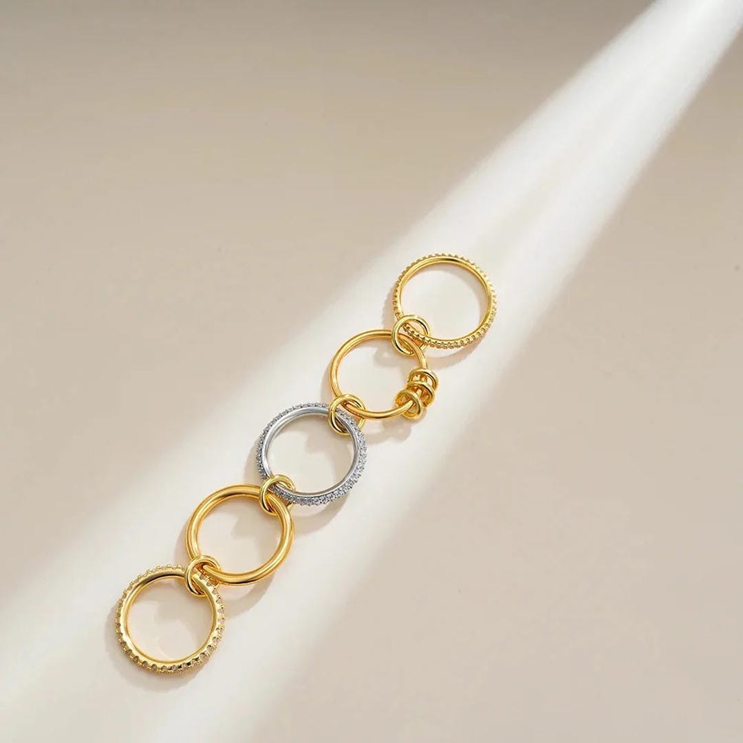 Elegant Stacked Crystals Statement Ring