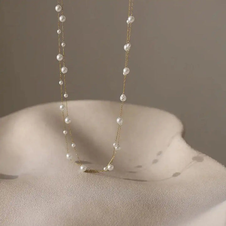 Pearl Chain Choker Necklace