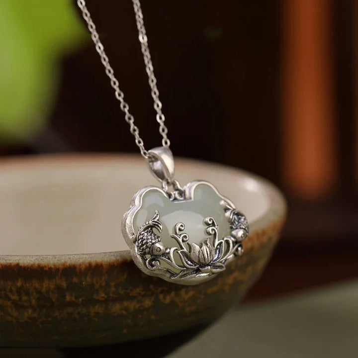 Silver Hotan Jade Necklace
