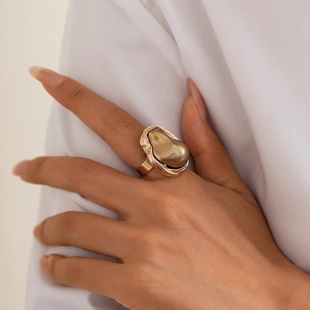 Chunky Baroque Pearl Cocktail Rings
