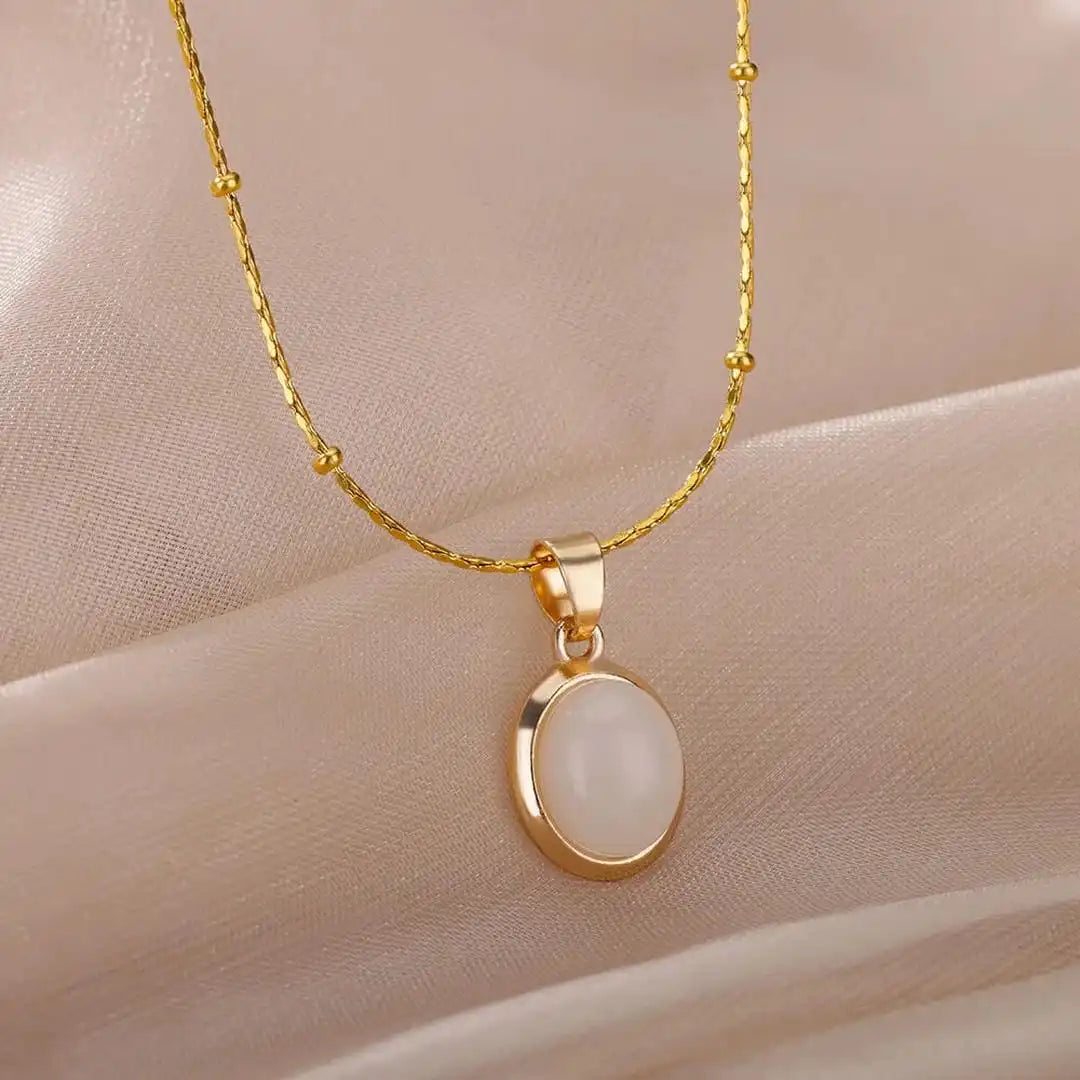 Opal Radiance Gold Necklace