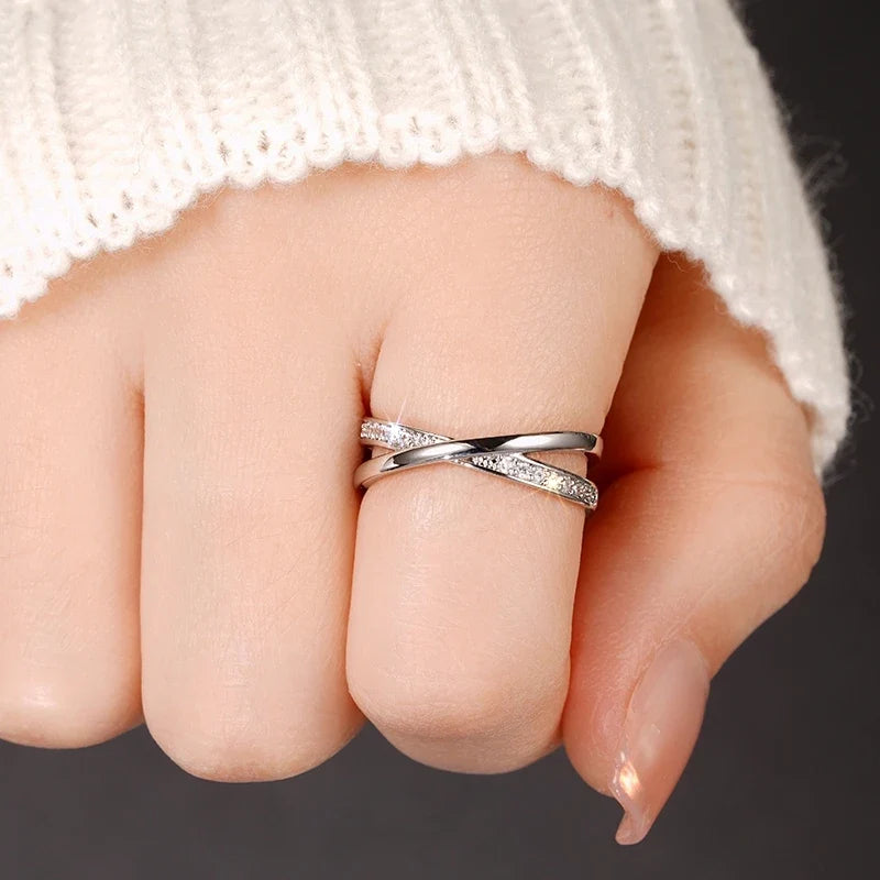 Elite Silver Cross Zirconia Ring