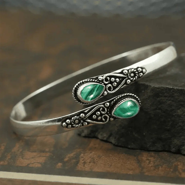 Vintage Bracelet with colourful Gems and Tribal Design