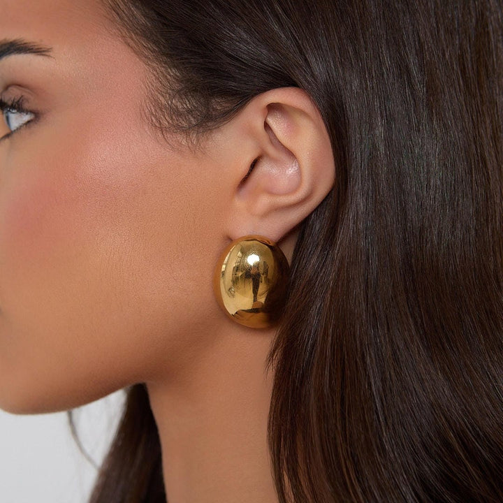 Polished Gold Oval Hoops