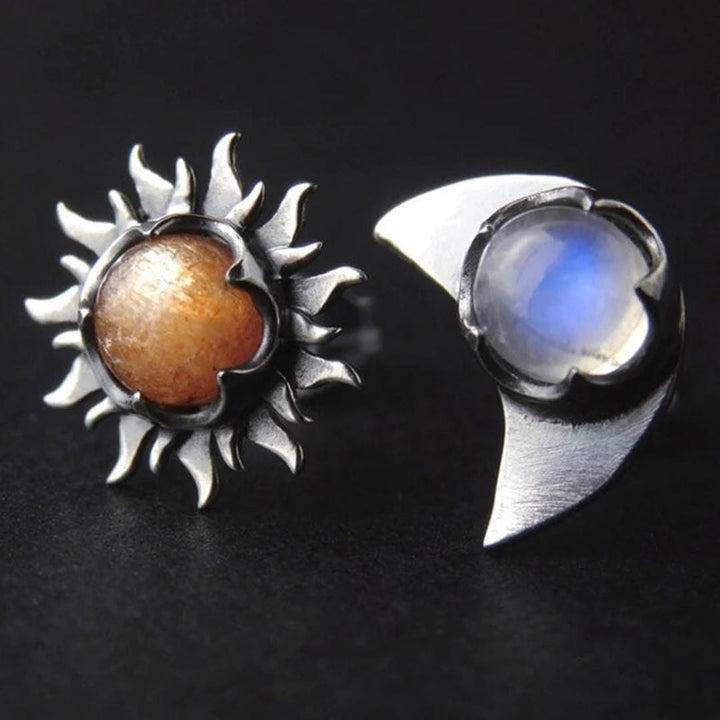 Elegant Sun Moon Earrings