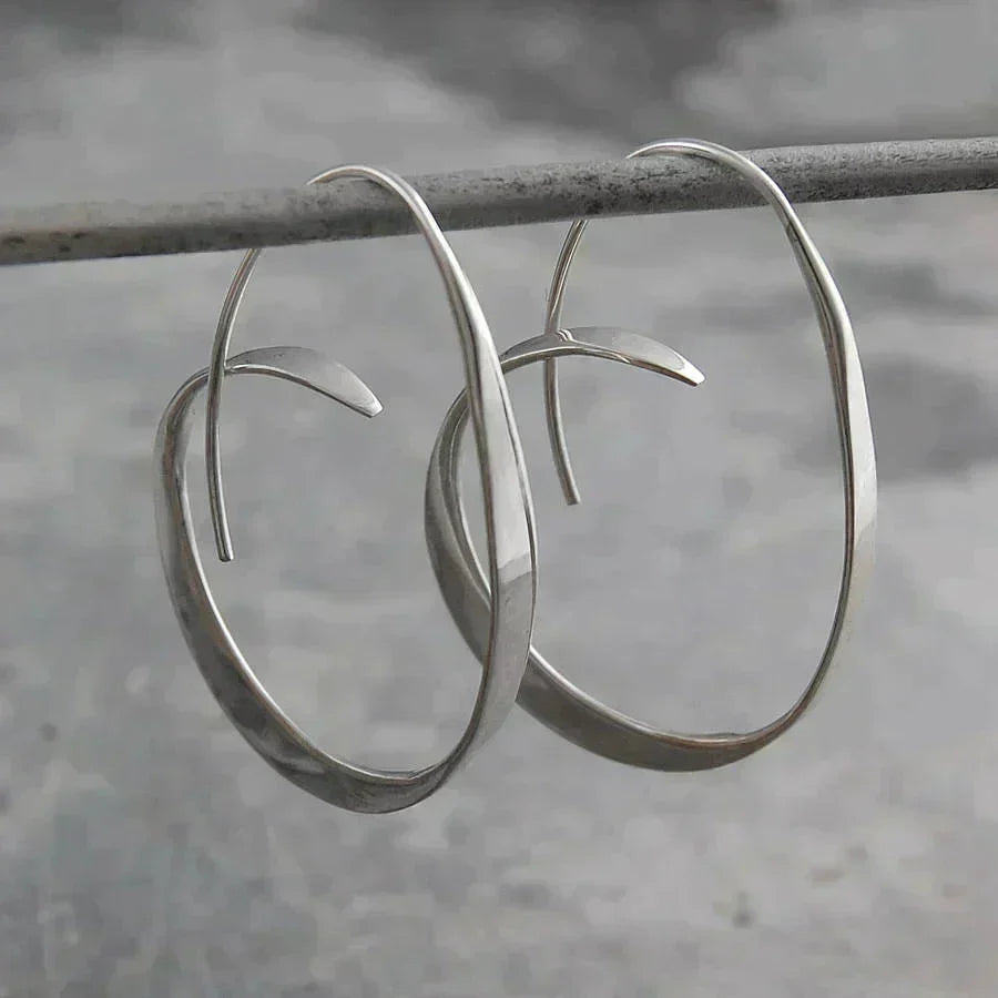 Bold Spiral Gold Earrings